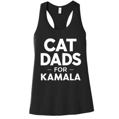 Cat Dads For Kamala President Harris Democrat Vote Blue 2024 Women's Racerback Tank