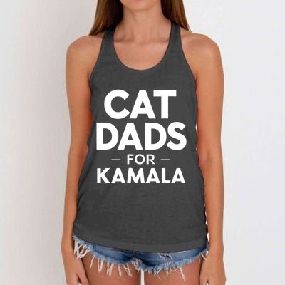 Cat Dads For Kamala President Harris Democrat Vote Blue 2024 Women's Knotted Racerback Tank