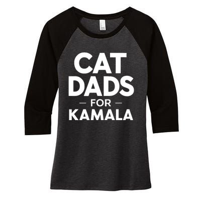 Cat Dads For Kamala President Harris Democrat Vote Blue 2024 Women's Tri-Blend 3/4-Sleeve Raglan Shirt