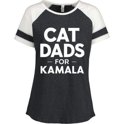 Cat Dads For Kamala President Harris Democrat Vote Blue 2024 Enza Ladies Jersey Colorblock Tee