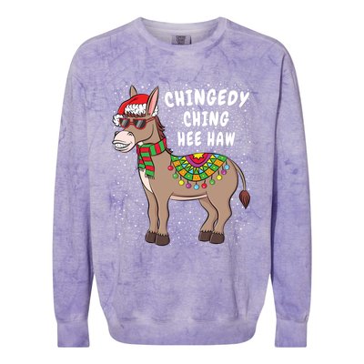 Christmas Donkey Funny American Italian Xmas Gift Colorblast Crewneck Sweatshirt