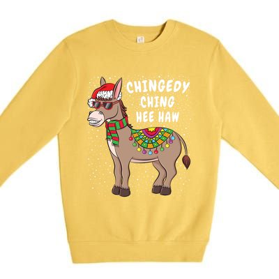 Christmas Donkey Funny American Italian Xmas Gift Premium Crewneck Sweatshirt