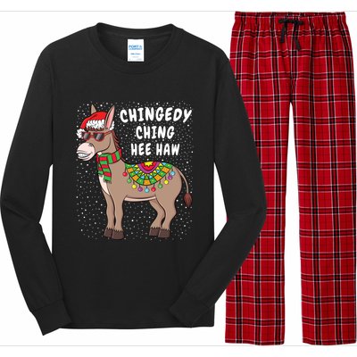 Christmas Donkey Funny American Italian Xmas Gift Long Sleeve Pajama Set