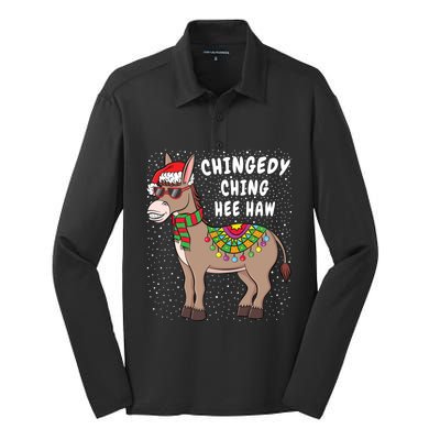 Christmas Donkey Funny American Italian Xmas Gift Silk Touch Performance Long Sleeve Polo