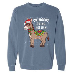 Christmas Donkey Funny American Italian Xmas Gift Garment-Dyed Sweatshirt