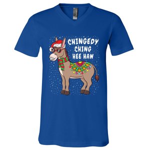 Christmas Donkey Funny American Italian Xmas Gift V-Neck T-Shirt