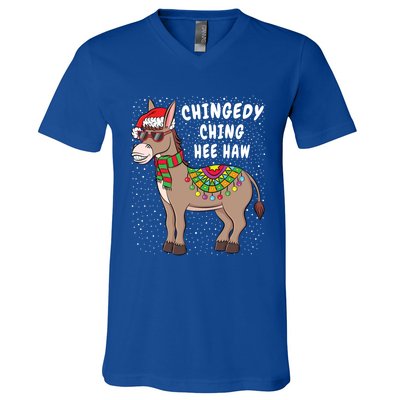 Christmas Donkey Funny American Italian Xmas Gift V-Neck T-Shirt