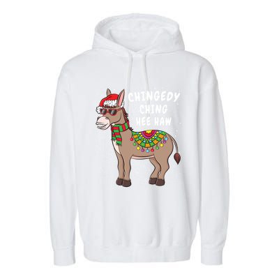 Christmas Donkey Funny American Italian Xmas Gift Garment-Dyed Fleece Hoodie