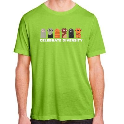 Celebrate Diversity Funny Cat Owner Gift For Cat Lover Paws Adult ChromaSoft Performance T-Shirt