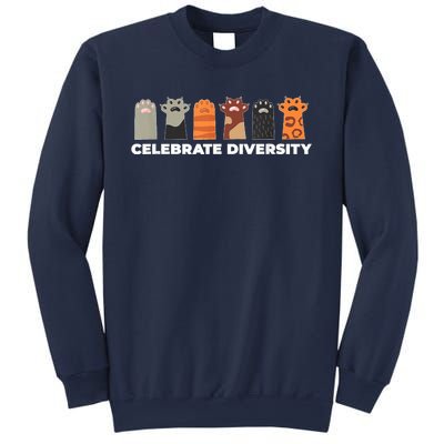 Celebrate Diversity Funny Cat Owner Gift For Cat Lover Paws Sweatshirt