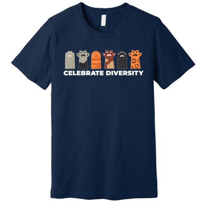 Celebrate Diversity Funny Cat Owner Gift For Cat Lover Paws Premium T-Shirt