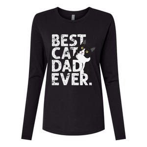 Cat Daddy Father Gift Best Cat Dad Ever Womens Cotton Relaxed Long Sleeve T-Shirt