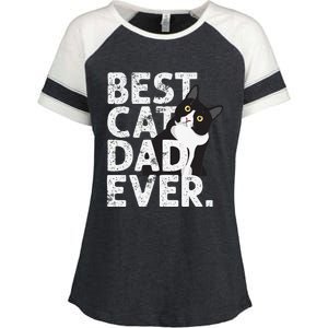 Cat Daddy Father Gift Best Cat Dad Ever Enza Ladies Jersey Colorblock Tee