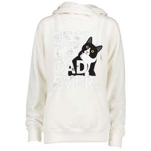 Cat Daddy Father Gift Best Cat Dad Ever Womens Funnel Neck Pullover Hood