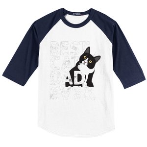 Cat Daddy Father Gift Best Cat Dad Ever Baseball Sleeve Shirt