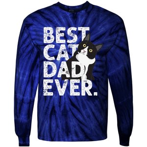 Cat Daddy Father Gift Best Cat Dad Ever Tie-Dye Long Sleeve Shirt