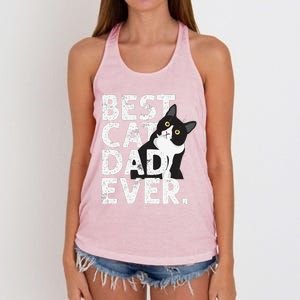 Cat Daddy Father Gift Best Cat Dad Ever Women's Knotted Racerback Tank