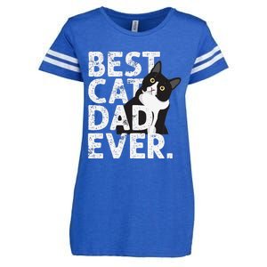 Cat Daddy Father Gift Best Cat Dad Ever Enza Ladies Jersey Football T-Shirt