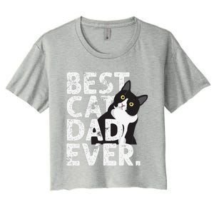 Cat Daddy Father Gift Best Cat Dad Ever Women's Crop Top Tee