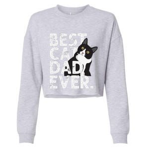 Cat Daddy Father Gift Best Cat Dad Ever Cropped Pullover Crew