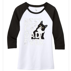 Cat Daddy Father Gift Best Cat Dad Ever Women's Tri-Blend 3/4-Sleeve Raglan Shirt