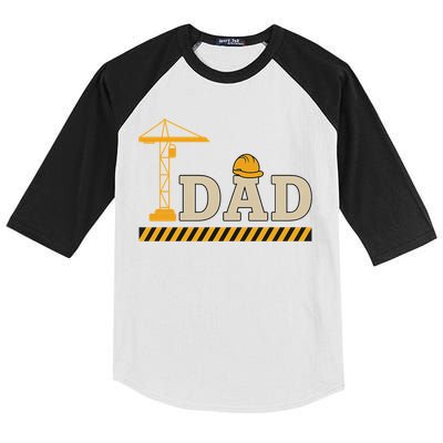 Construction Dad Funny Gift Father;s Day Kids Colorblock Raglan Jersey