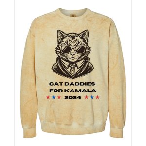 Cat Daddies For Kamala Funny Cat Dad Vote Election 2024 Colorblast Crewneck Sweatshirt