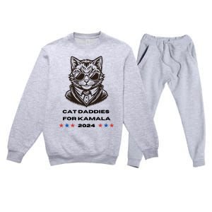 Cat Daddies For Kamala Funny Cat Dad Vote Election 2024 Premium Crewneck Sweatsuit Set