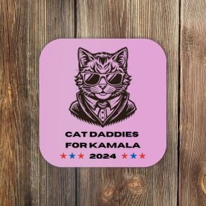 Cat Daddies For Kamala Funny Cat Dad Vote Election 2024 Coaster