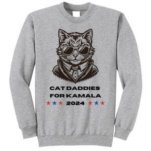 Cat Daddies For Kamala Funny Cat Dad Vote Election 2024 Tall Sweatshirt