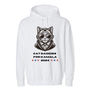 Cat Daddies For Kamala Funny Cat Dad Vote Election 2024 Garment-Dyed Fleece Hoodie