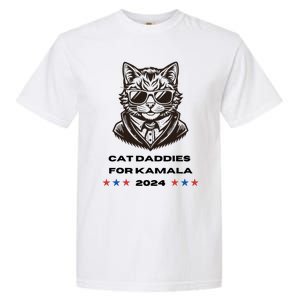 Cat Daddies For Kamala Funny Cat Dad Vote Election 2024 Garment-Dyed Heavyweight T-Shirt