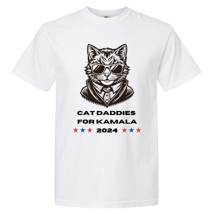 Cat Daddies For Kamala Funny Cat Dad Vote Election 2024 Garment-Dyed Heavyweight T-Shirt