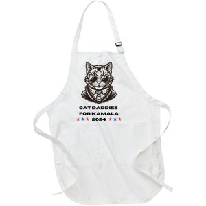 Cat Daddies For Kamala Funny Cat Dad Vote Election 2024 Full-Length Apron With Pockets