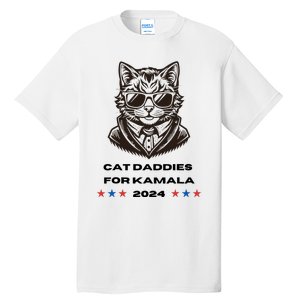 Cat Daddies For Kamala Funny Cat Dad Vote Election 2024 Tall T-Shirt