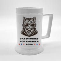 Cat Daddies For Kamala Funny Cat Dad Vote Election 2024 Beer Stein