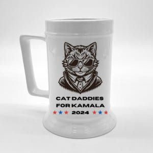 Cat Daddies For Kamala Funny Cat Dad Vote Election 2024 Beer Stein