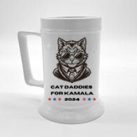 Cat Daddies For Kamala Funny Cat Dad Vote Election 2024 Beer Stein