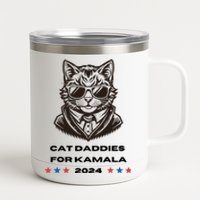 Cat Daddies For Kamala Funny Cat Dad Vote Election 2024 12 oz Stainless Steel Tumbler Cup