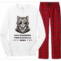 Cat Daddies For Kamala Funny Cat Dad Vote Election 2024 Long Sleeve Pajama Set