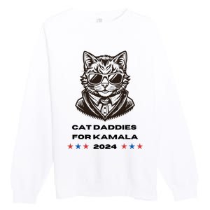 Cat Daddies For Kamala Funny Cat Dad Vote Election 2024 Premium Crewneck Sweatshirt