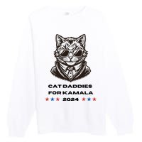 Cat Daddies For Kamala Funny Cat Dad Vote Election 2024 Premium Crewneck Sweatshirt