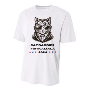 Cat Daddies For Kamala Funny Cat Dad Vote Election 2024 Performance Sprint T-Shirt