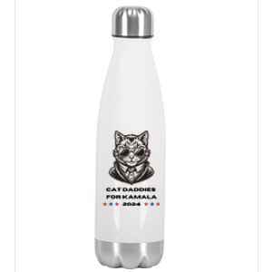 Cat Daddies For Kamala Funny Cat Dad Vote Election 2024 Stainless Steel Insulated Water Bottle