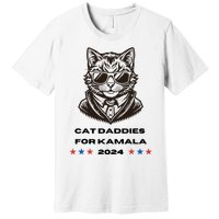 Cat Daddies For Kamala Funny Cat Dad Vote Election 2024 Premium T-Shirt