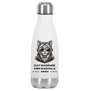 Cat Daddies For Kamala Funny Cat Dad Vote Election 2024 Stainless Steel Insulated Water Bottle