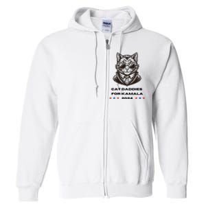 Cat Daddies For Kamala Funny Cat Dad Vote Election 2024 Full Zip Hoodie