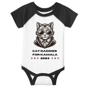 Cat Daddies For Kamala Funny Cat Dad Vote Election 2024 Infant Baby Jersey Bodysuit