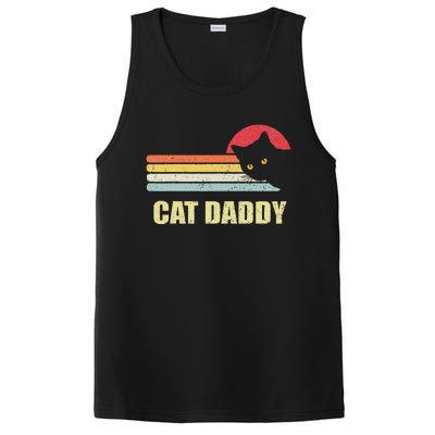 Cat Daddy Funny Vintage Style Cat Retro Distressed PosiCharge Competitor Tank