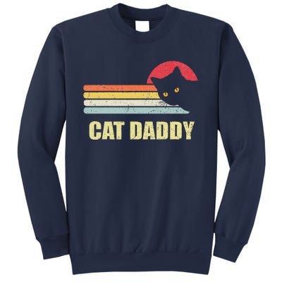 Cat Daddy Funny Vintage Style Cat Retro Distressed Sweatshirt